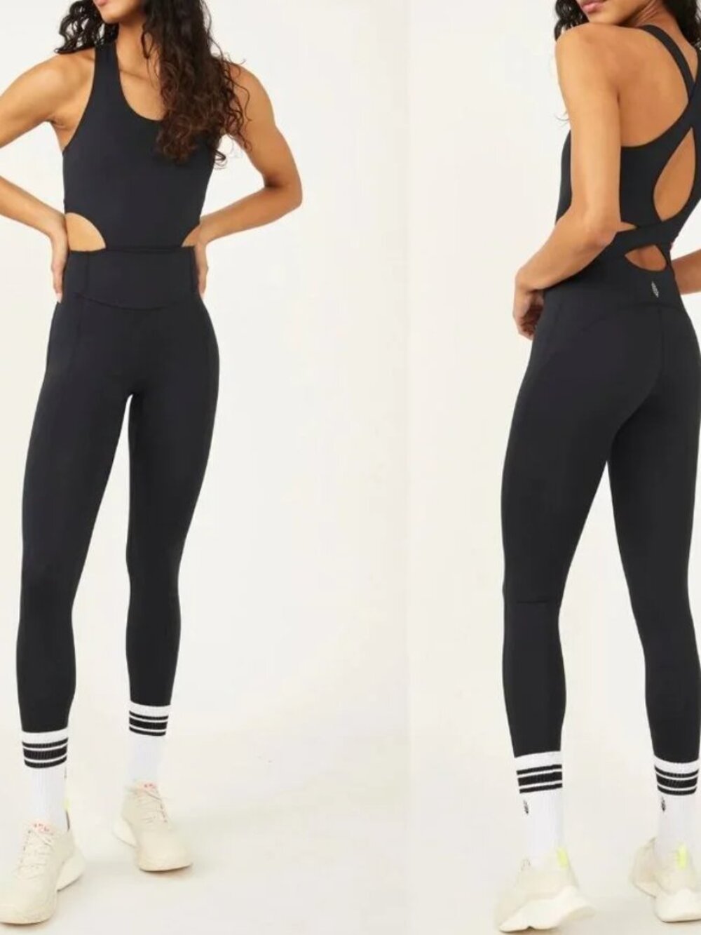 Free People Movement Back It Up Jumpsuit Small Black